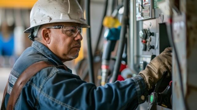 Man working on machinery